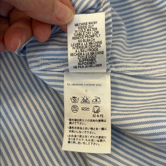 Frank + Eileen Drake Stripe Shirt Dress Blue White - Picture 11 of 13